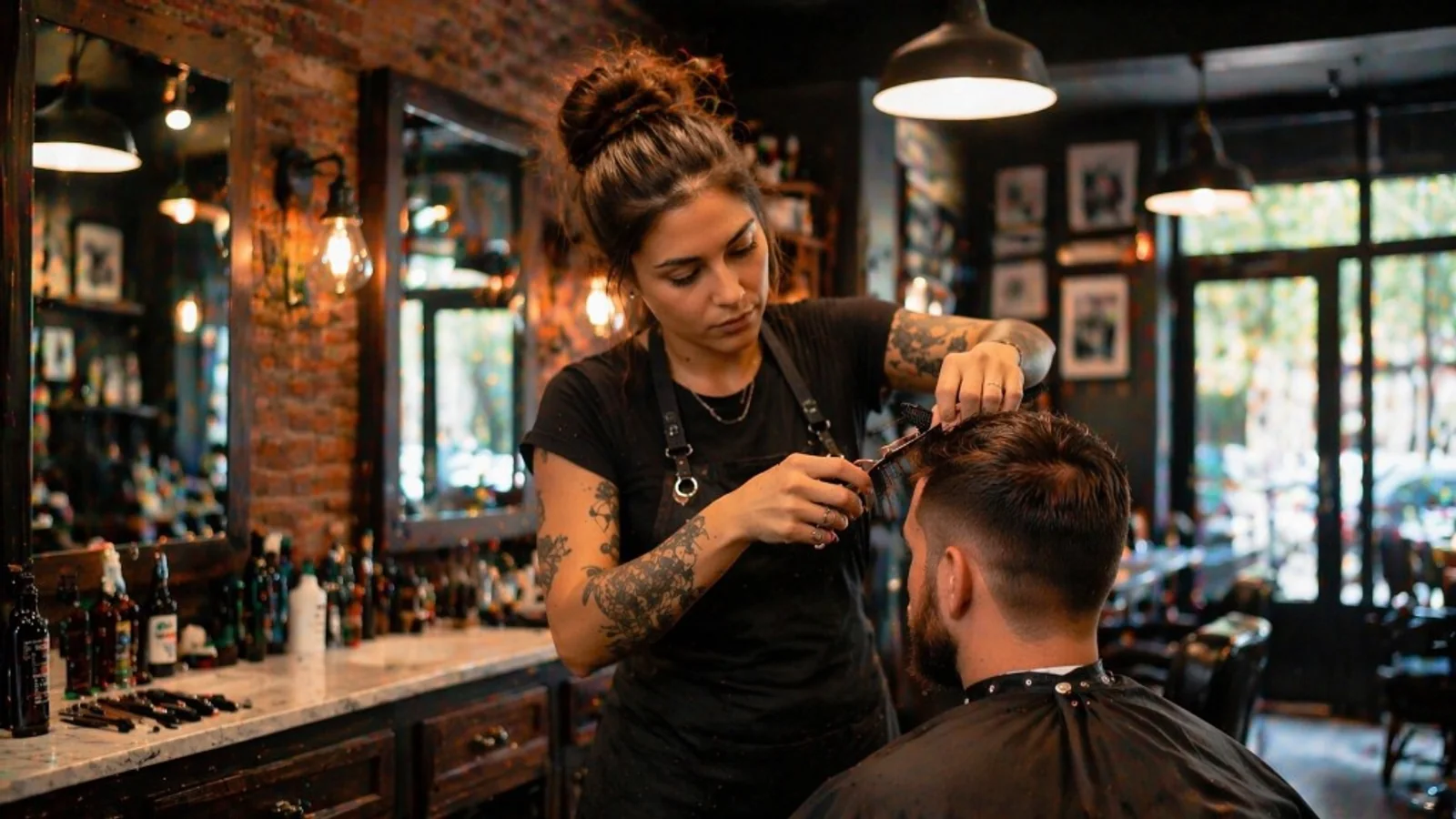 Barbershop appointment funnel analytics.
