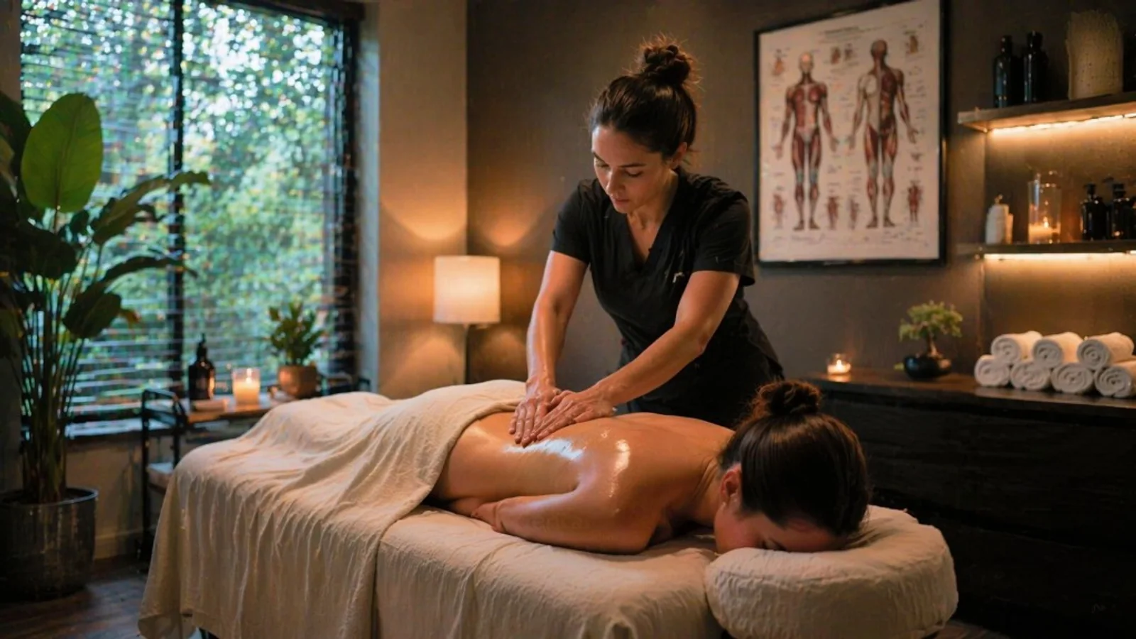 Massage therapy studio booking funnel dashboard.