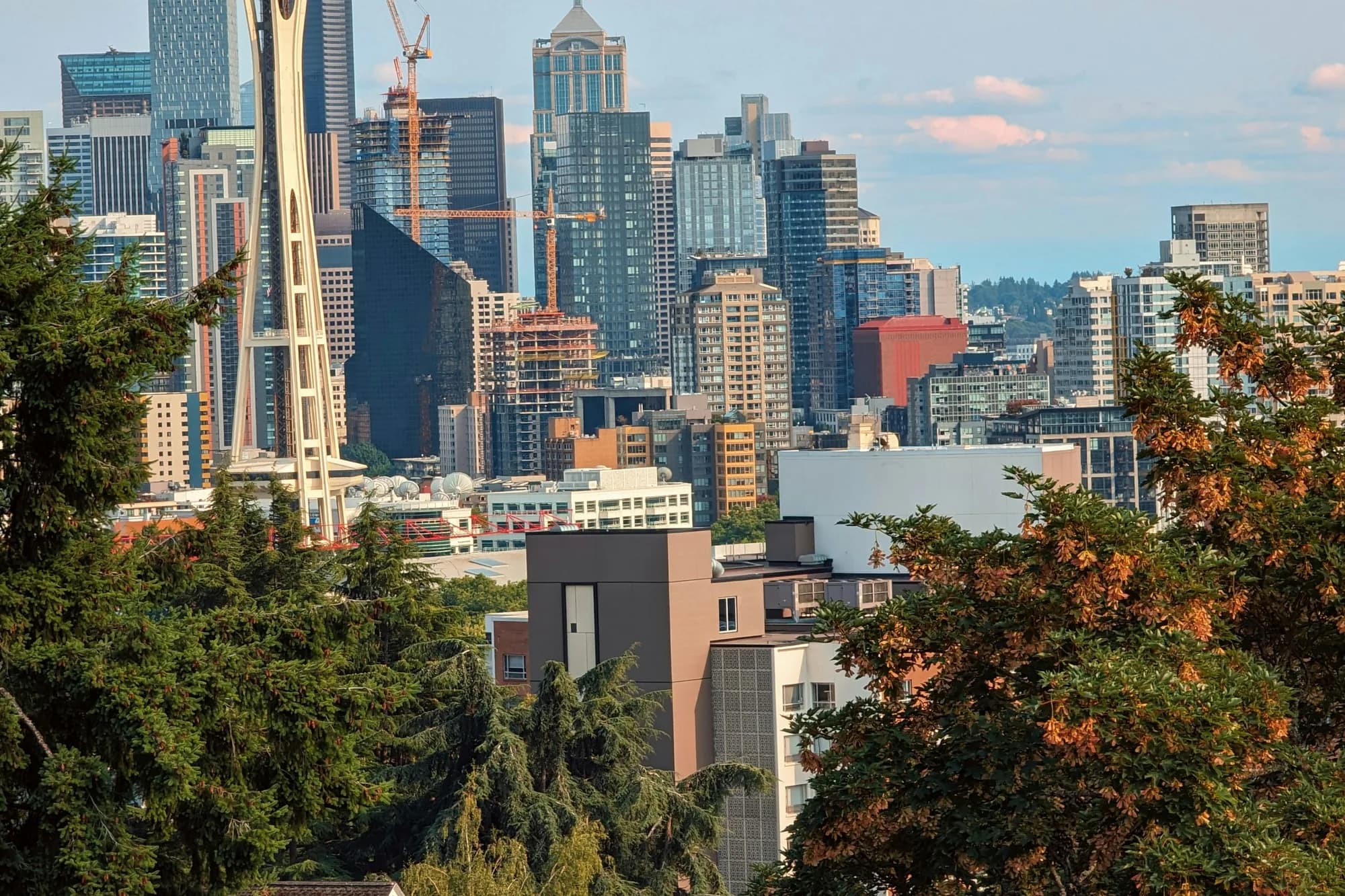 Seattle, Washington skyline with Space Needle and Elliott Bay