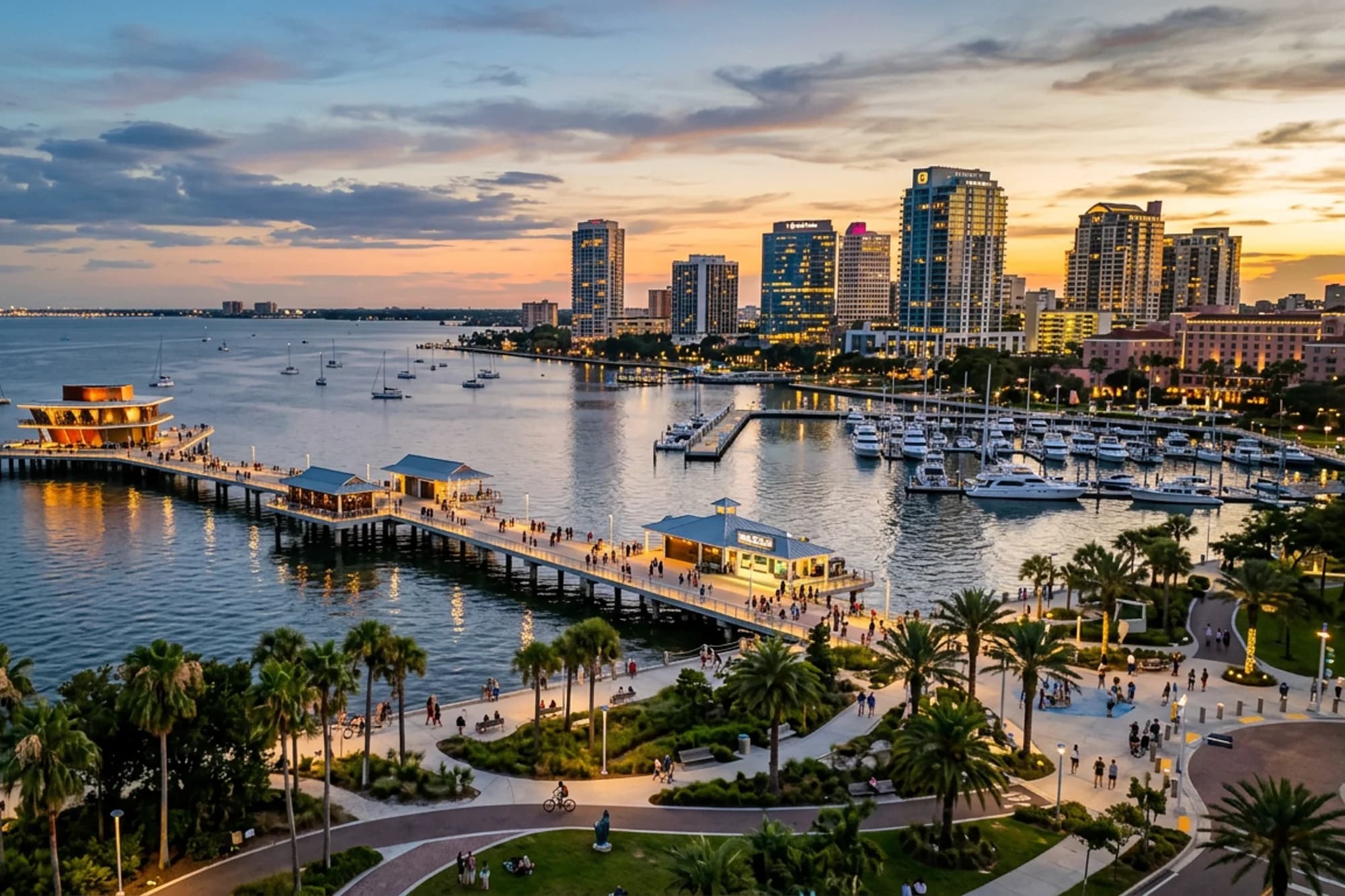 St. Petersburg, Florida downtown and Tampa Bay waterfront