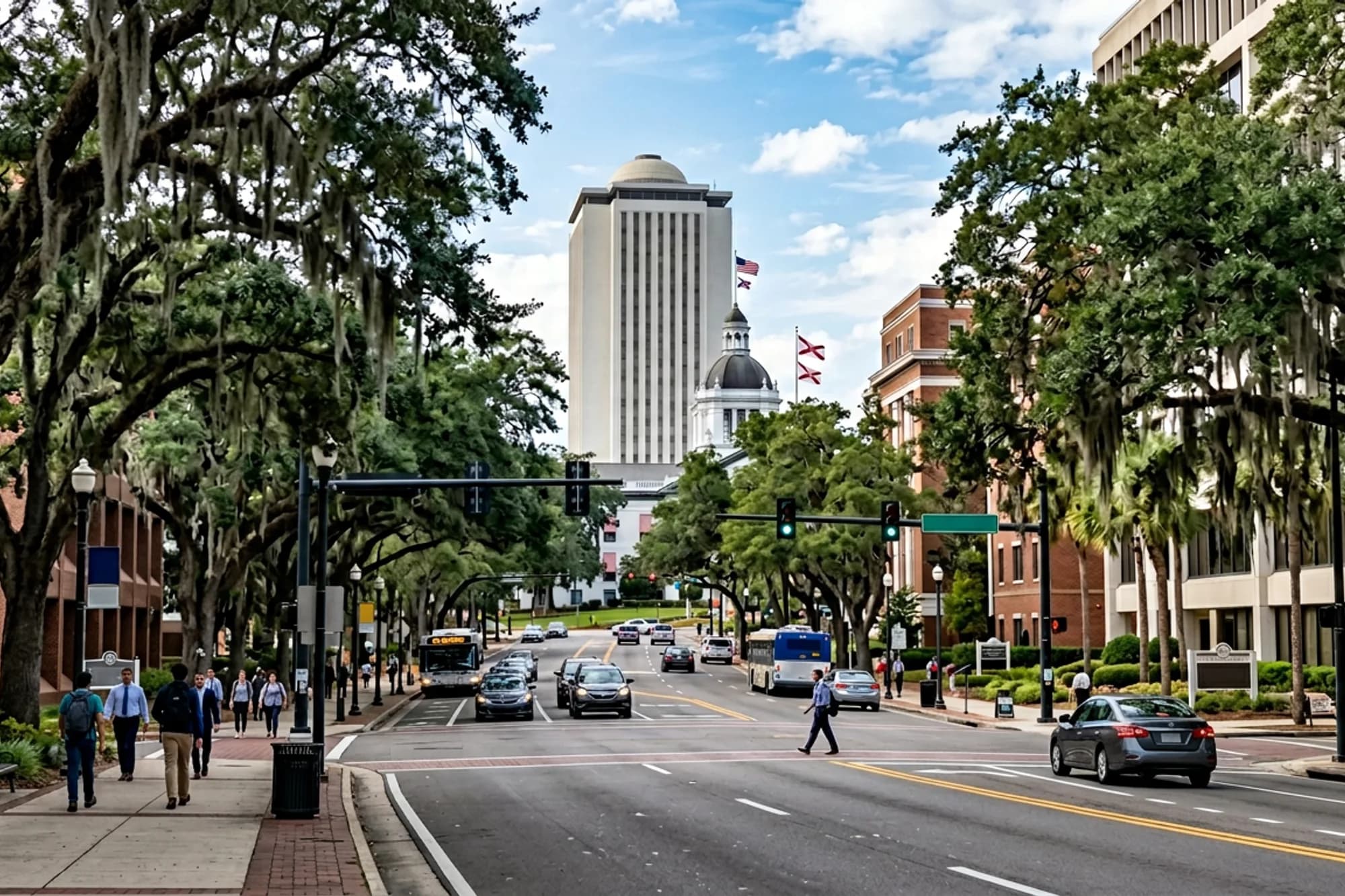 Tallahassee, Florida capitol complex and North Florida cityscape